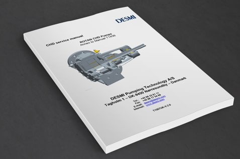 DESMI ROTAN CHD Pumps service manual on a dark surface.