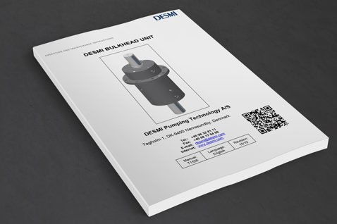 DESMI Bulkhead Unit manual cover with product image and contact details.