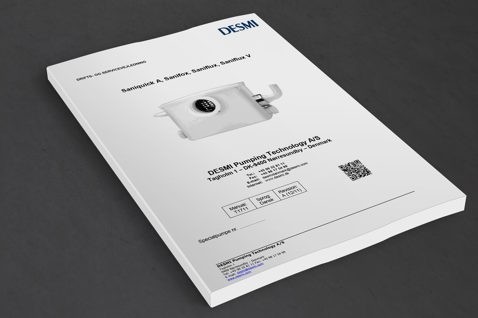 DESMI service manual for Saniquick, Sanifox, Saniflux, and Saniflux V pumps.