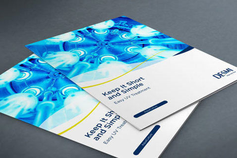 Brochures titled "Keep It Short and Simple" featuring DESMI branding and design.