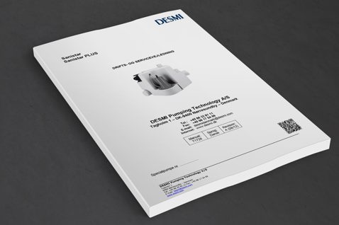 DESMI manual titled "Sanistar Sanistar PLUS" for pumping technology services.