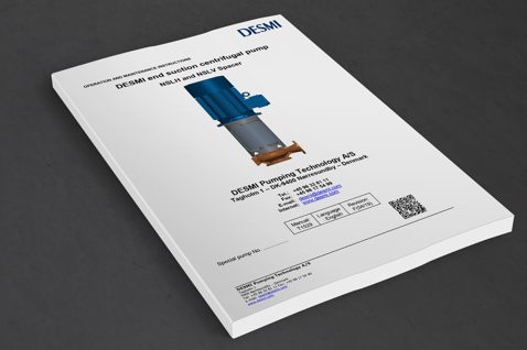 DESMI brochure for NSLH and NSLV Spacer centrifugal pump operation and maintenance.